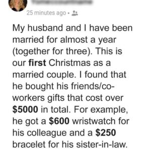 Husband Pays over K for Friends’ & Co-workers’ Christmas Presents, Wife Is ‘Shocked’ Seeing the Price of Her Gift