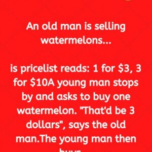 An old man is selling watermelons…