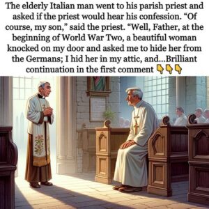 The elderly Italian man went to his parish priest