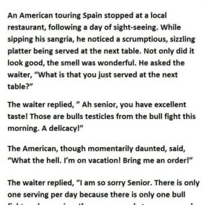 Waiter gives…