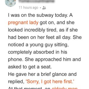 Man Refuses to Give Up Seat for Pregnant Woman on Subway