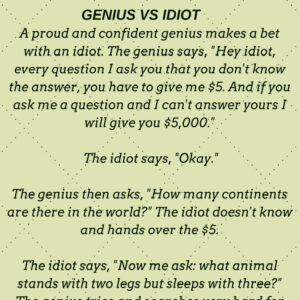 GENIUS & THE IDIOT – A SHORT FUNNY STORY