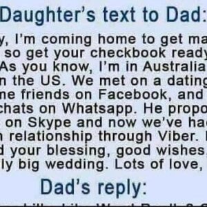 Daughter’s text to Dad – Funny