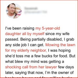 Single Dad Helps Old Lady Mow Her Lawn, Soon Gets a Call from Her Lawyer — Story of the Day