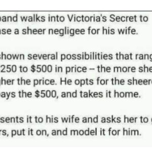 A husband walks into..