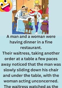 A man and a woman were having dinner