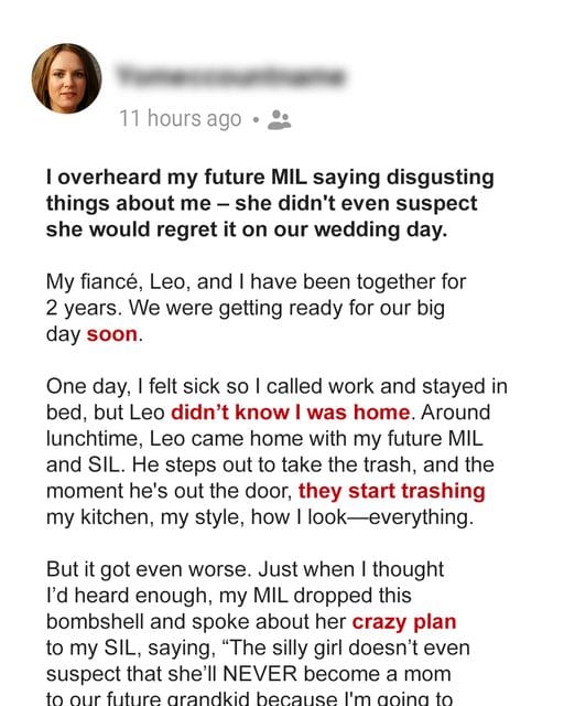 I Overheard My Future MIL Saying Disgusting Things about Me – She Didn ...