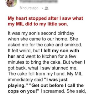 My Heart Stopped after I Saw What My Mother-in-Law Did to My Son on His 2nd Birthday