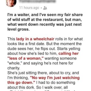 Man Comes on a First Date and Sees the Woman Is Disabled