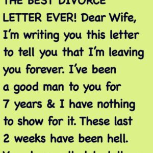 Wife receives a divorce letter from husband