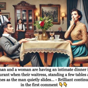 A man and a woman are having an intimate dinner in a restaurant