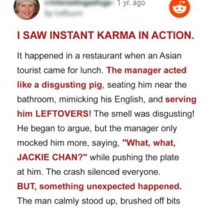 Manager Forced Waitress to Serve Leftovers to Foreign Customer, Life Taught Him a Lesson Immediately