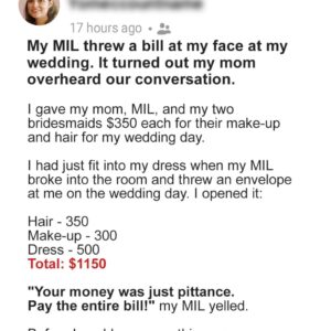 MIL Demands That Bride Pays for Her Wedding Hair, Makeup & Dress – Bride’s Mom Overhears & Confronts Her