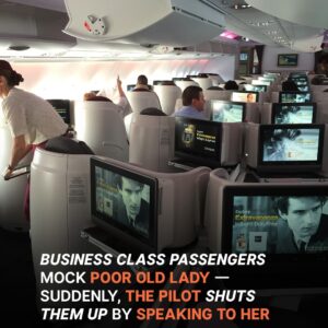 Business Class Passengers Mock Poor Old Lady, at the End of the Flight Pilot Addresses Her – Story of the Day