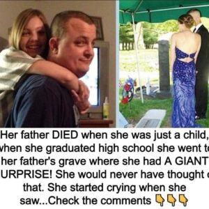 The girl regularly went to her father’s grave and never forgot him.